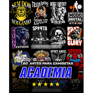 Arquivo Pack Estampas Academia 