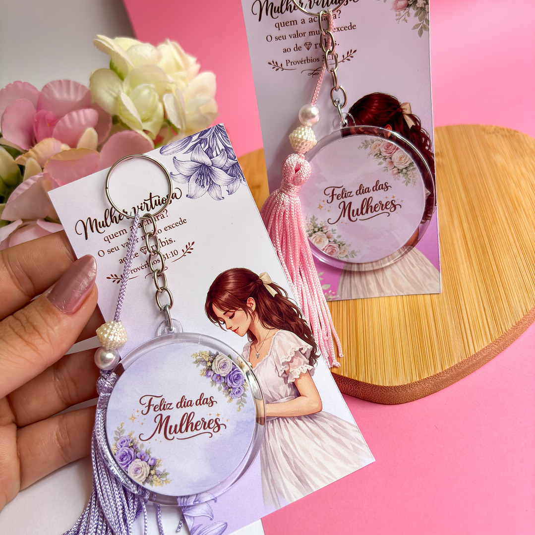 Arquivo Dia da Mulher Card Chaveiro  1
