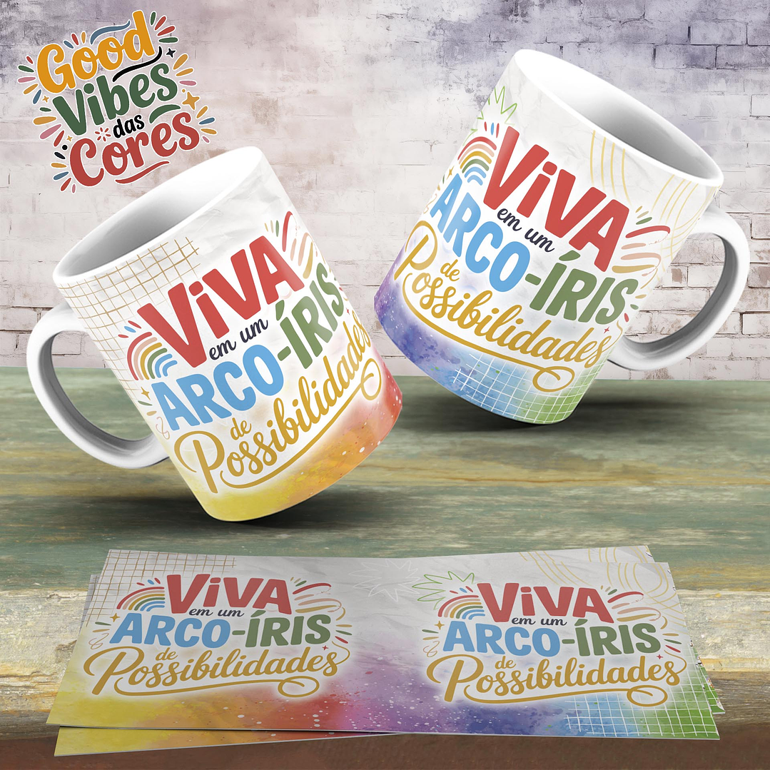 Arquivo Combo Sublimação Good Vibes das Cores 17