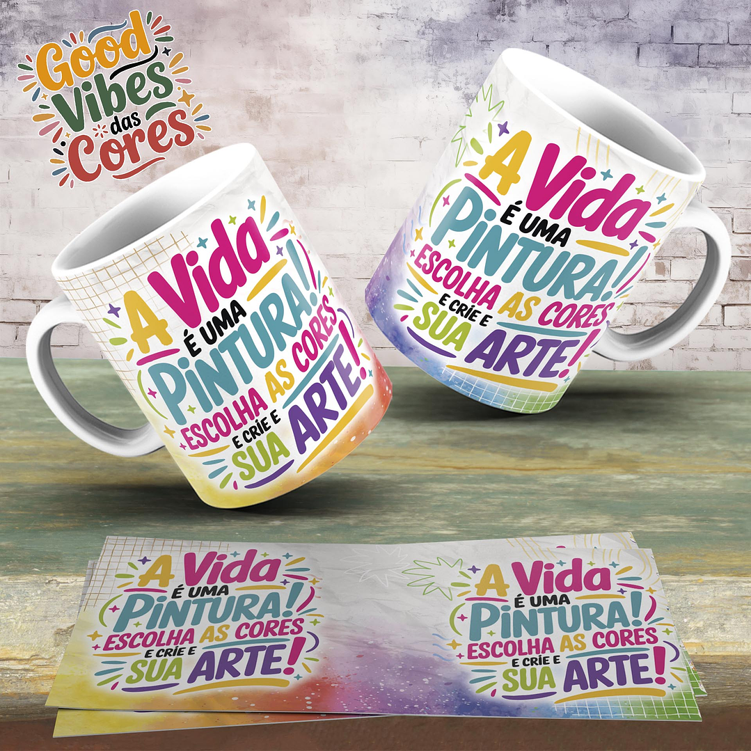Arquivo Combo Sublimação Good Vibes das Cores 23