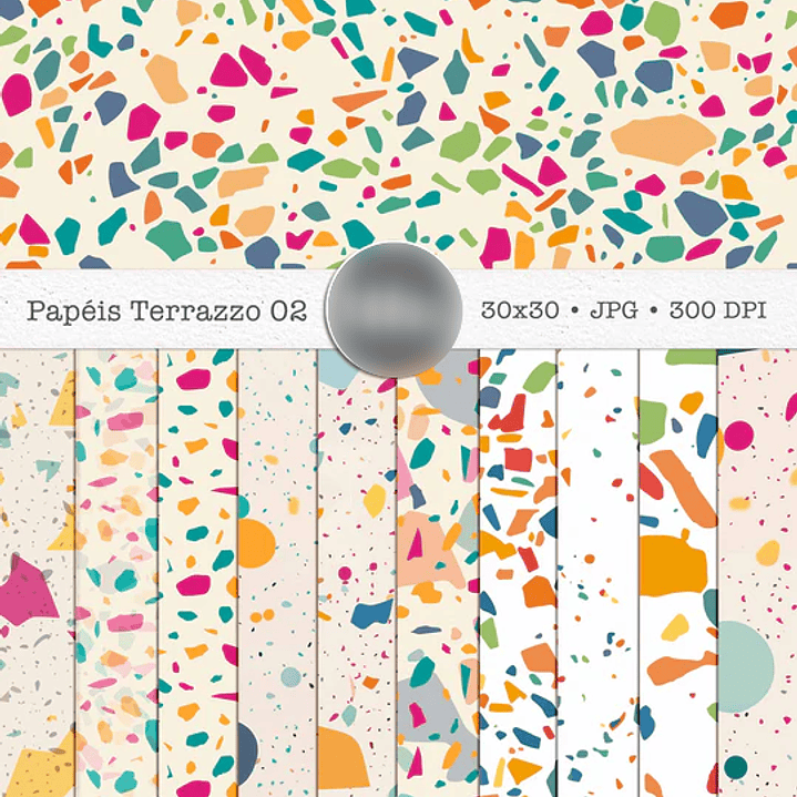 Kit Digital Combo Papéis - Terrazzo 8