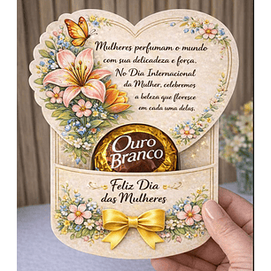Arquivo Dia da Mulher Cartão Porta Chocolate (Ouro Branco)
