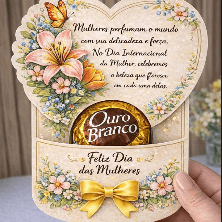 Arquivo Dia da Mulher Cartão Porta Chocolate (Ouro Branco) 1
