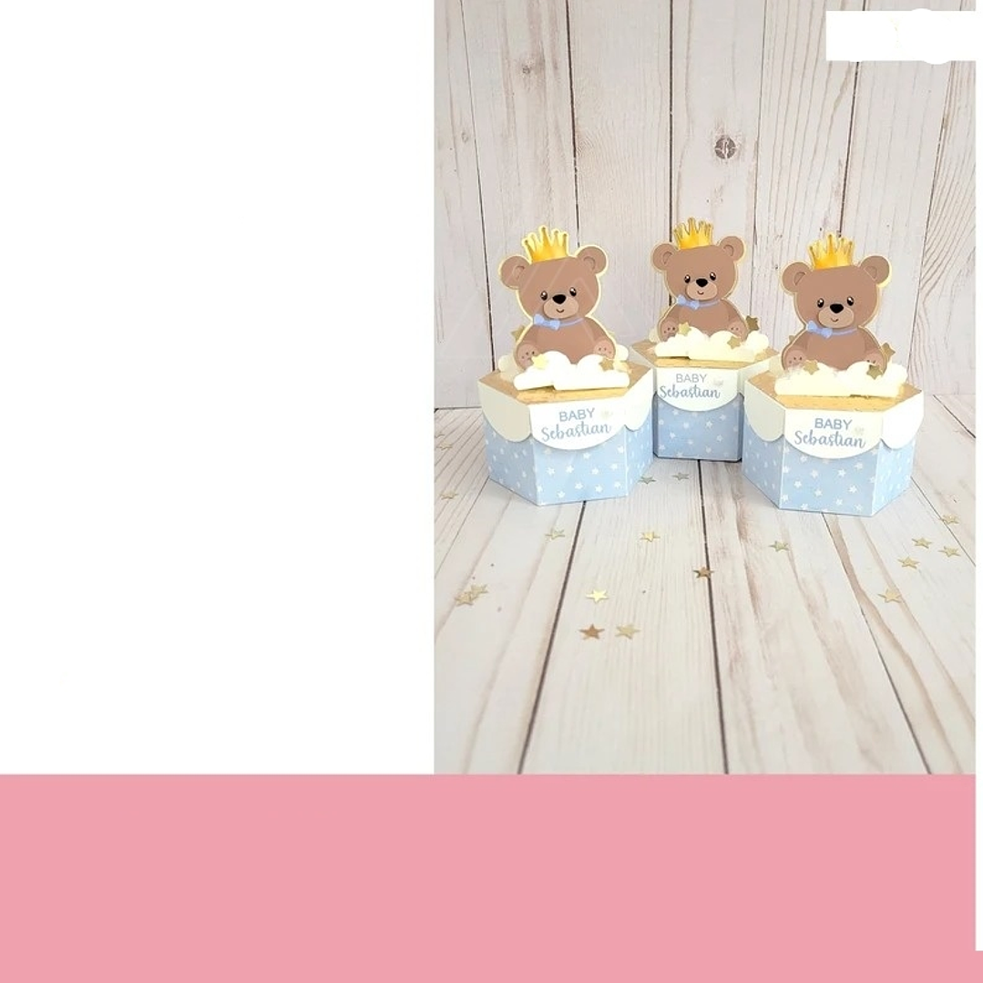 Arquivo Caixa Hexagonal Ursinho Principe  1