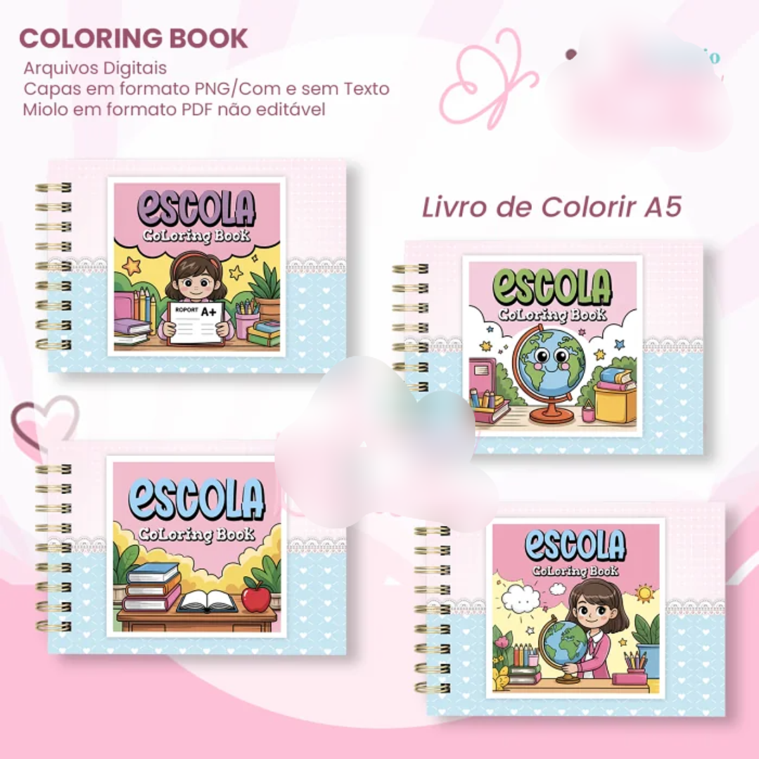 Arquivo Livro A5 de Colorir Horizontal Escola  1