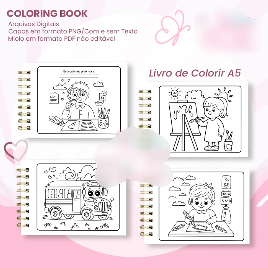 Arquivo Livro A5 de Colorir Horizontal Escola  2