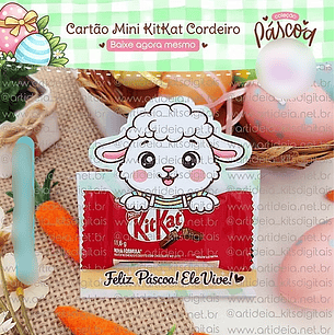 Arquivo Páscoa Card Kit Kat Cordeiro 