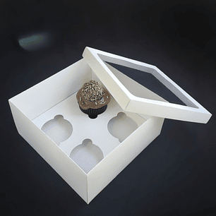 Arquivo Molde Caixa 4 Cupcakes 