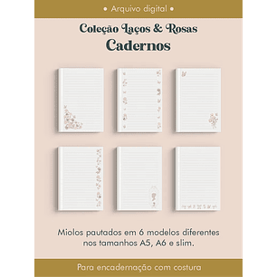 Arquivo Cadernos Coleção Laços & Rosas Costura 