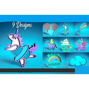 Arquivo de Corte Unicornio em Camadas 