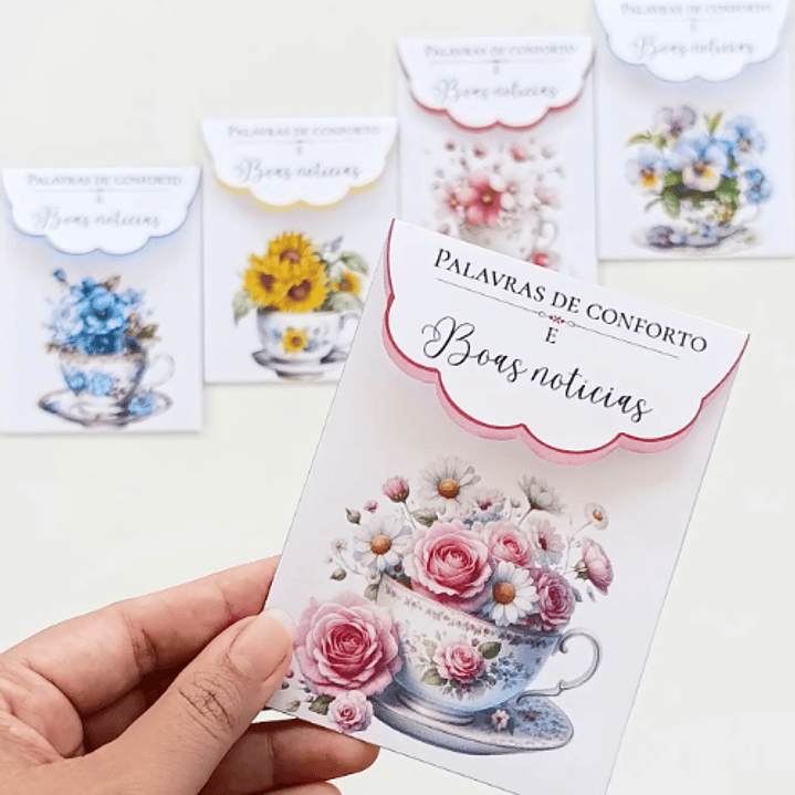 Arquivo Envelope Xícara Floral  1