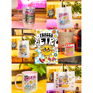 Arquivo Sublimação Coleção Frases Retrô 