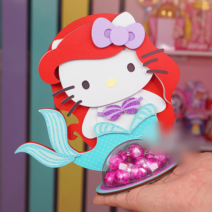 Arquivo de Corte Porta Guloseimas Hello Kit Sereia  1