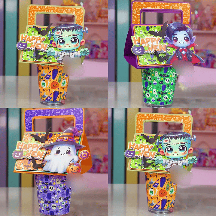 Arquivo de Corte Porta Copos Halloween Gloria  1