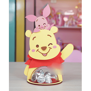 Arquivo de Corte Suporte Para Bola Acrilica Ursinho Pooh 