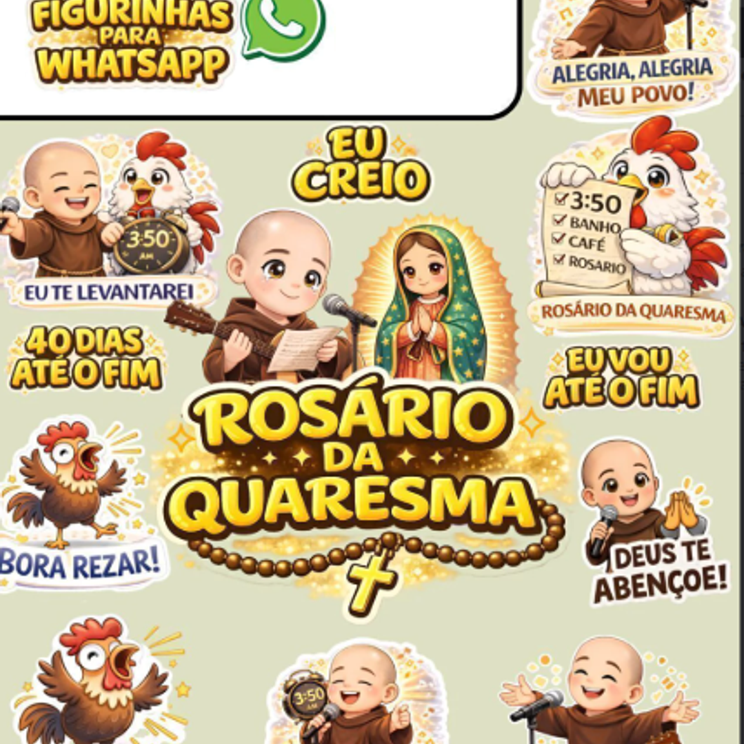 Kit Digital Figurinhas Frei Gilson Rosário da Quaresma  1