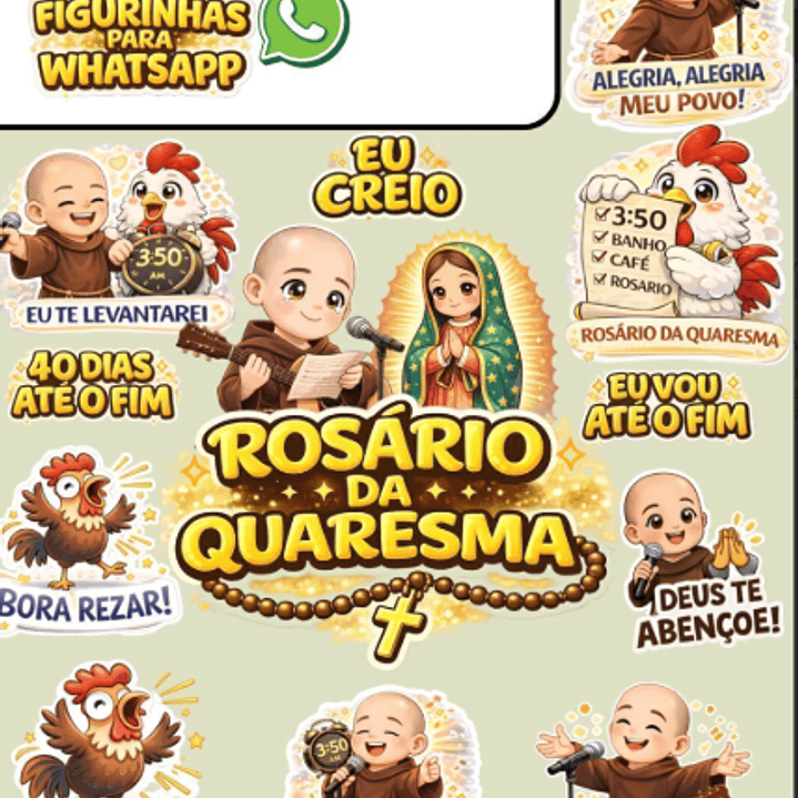 Kit Digital Figurinhas Frei Gilson Rosário da Quaresma  1
