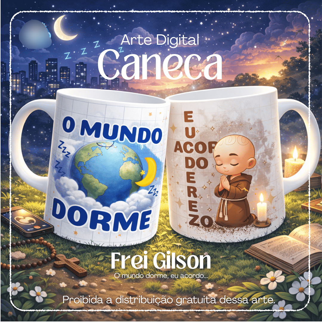 Arquivo Caneca Frei Gilson 23 O Mundo Dorme, Eu Acordo 1