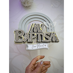 Arquivo de Corte Topo de Bolo Meu Batismo 