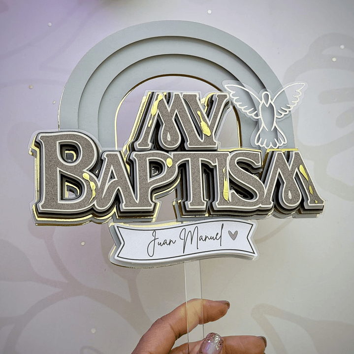 Arquivo de Corte Topo de Bolo Meu Batismo  1