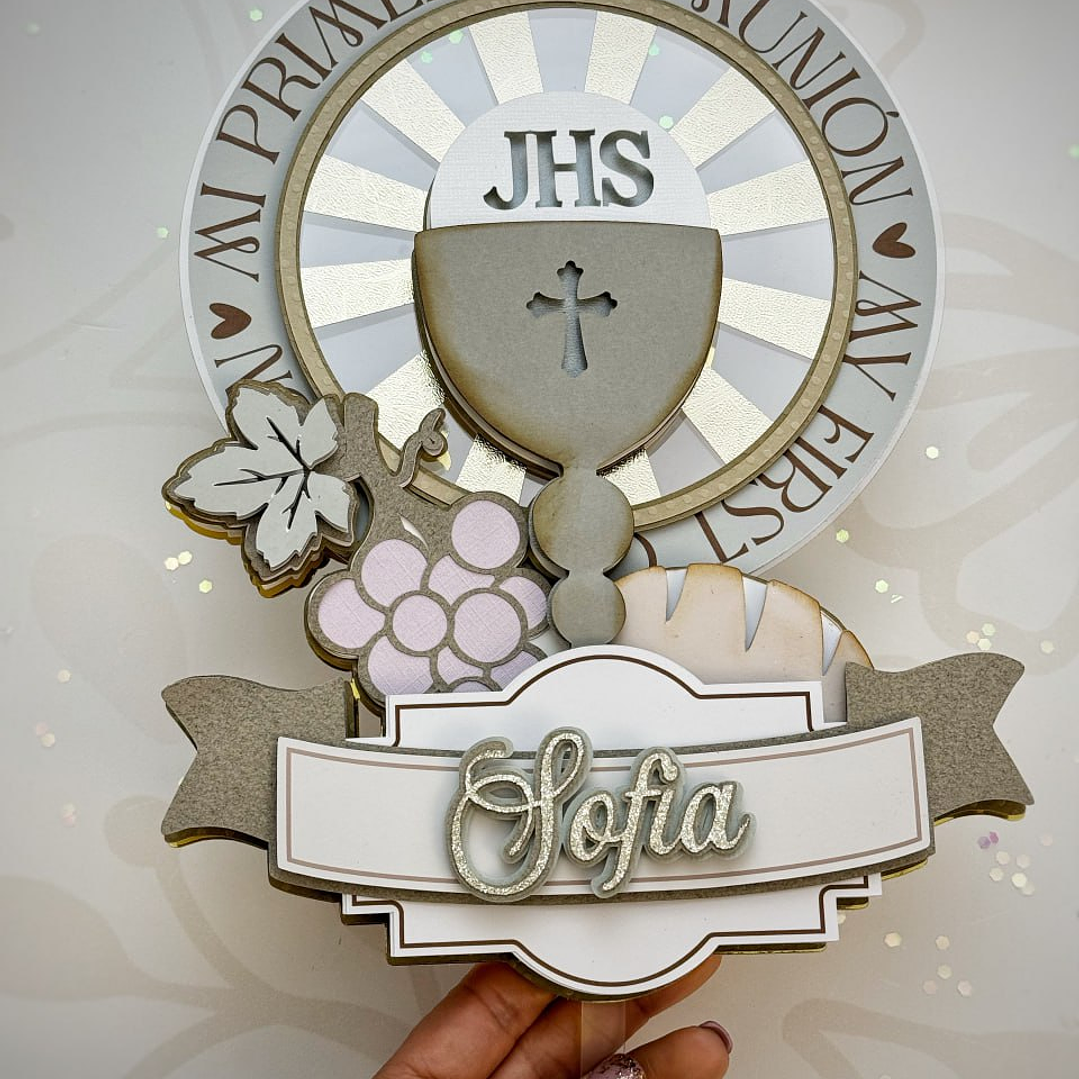 Arquivo de Corte Topo de Bolo Primeira Comunhão  1