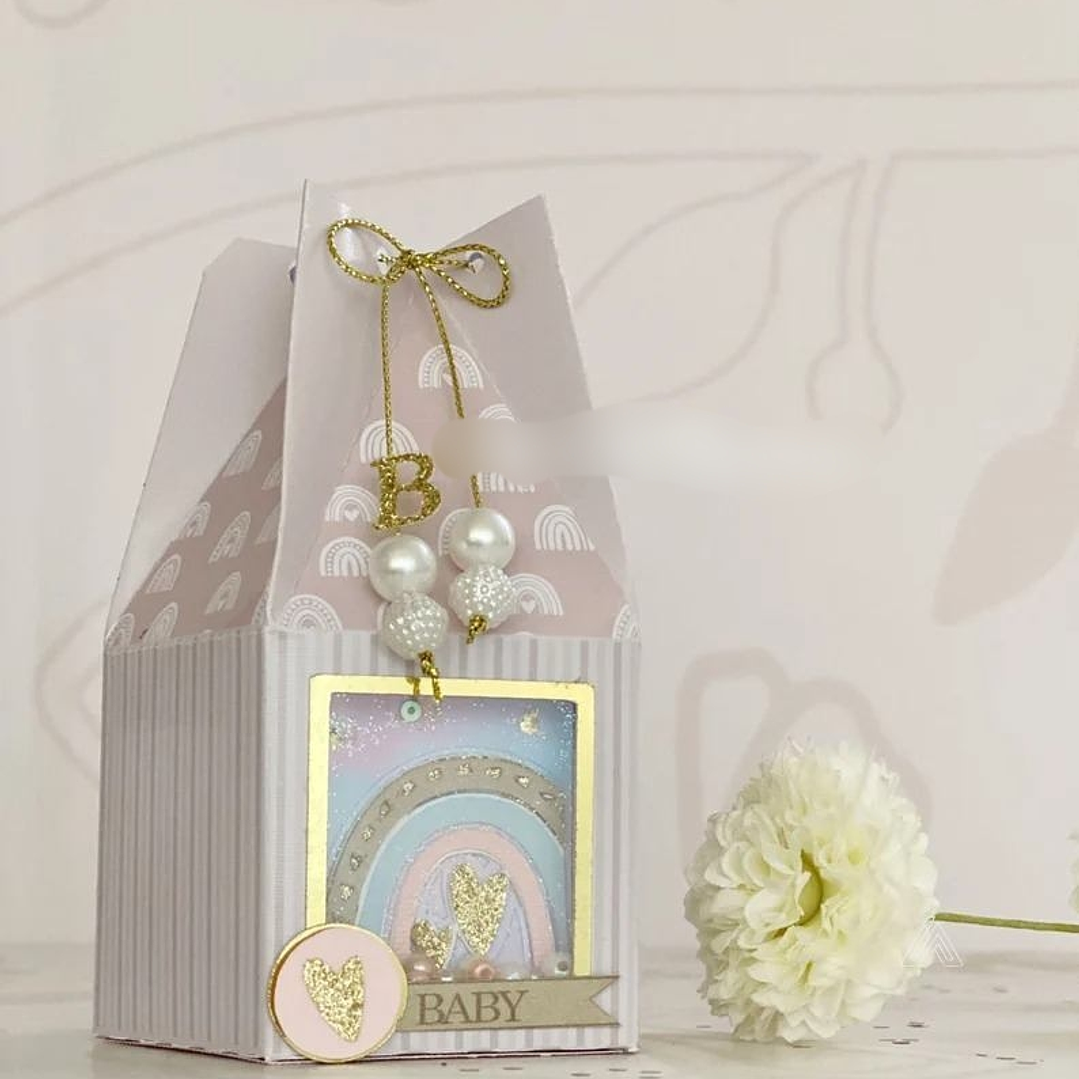 Arquivo de Corte Molde Caixinha Arco-íris 1