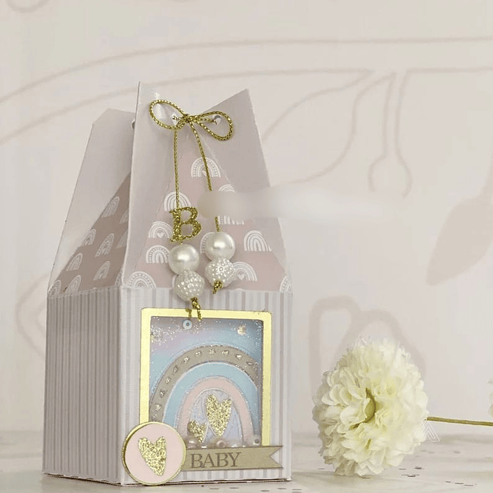 Arquivo de Corte Molde Caixinha Arco-íris 1