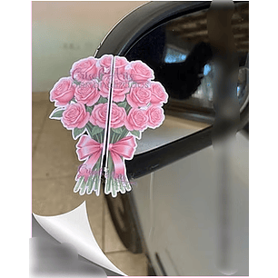 Arquivo Dia da Mulher Card Retrovisor Rosas 