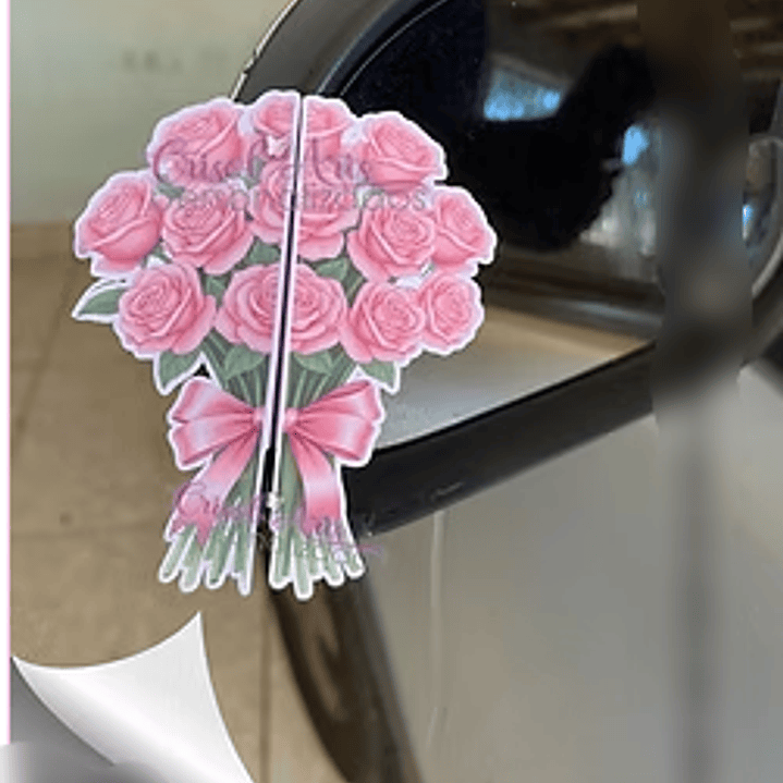 Arquivo Dia da Mulher Card Retrovisor Rosas  1