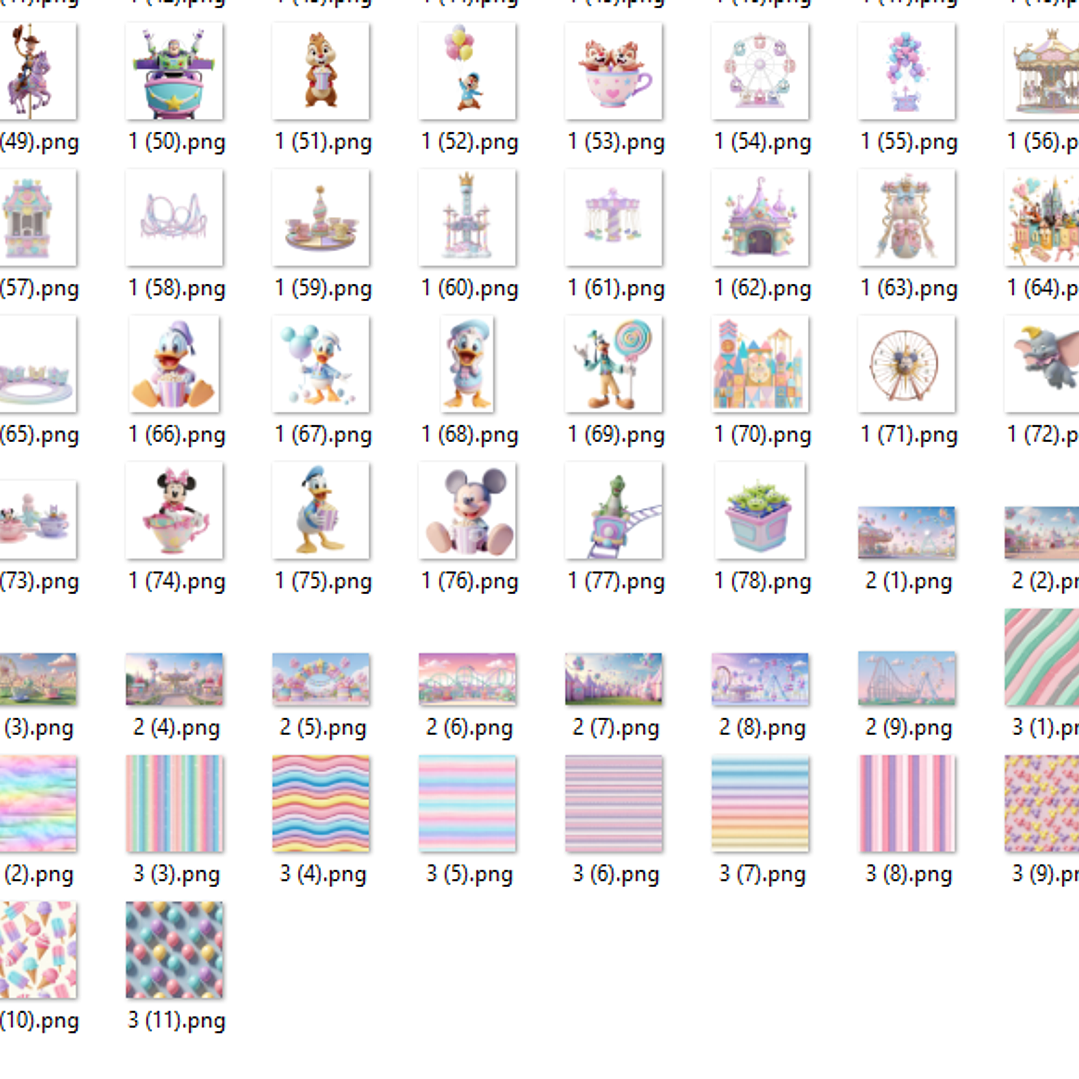 Kit Digital Disney Parque Candy  3