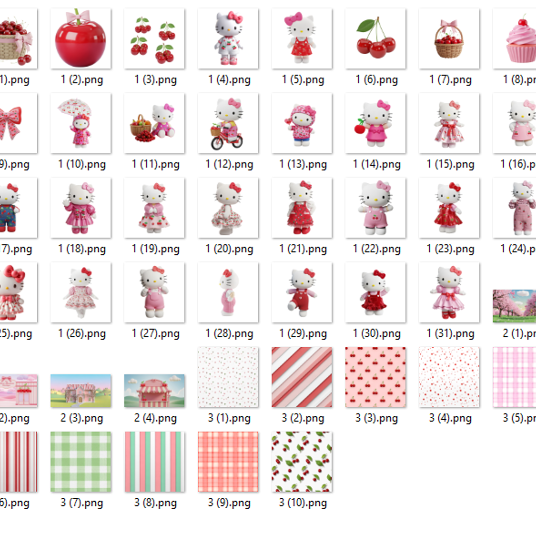 Kit Digital Hello Kitty Cereja  2