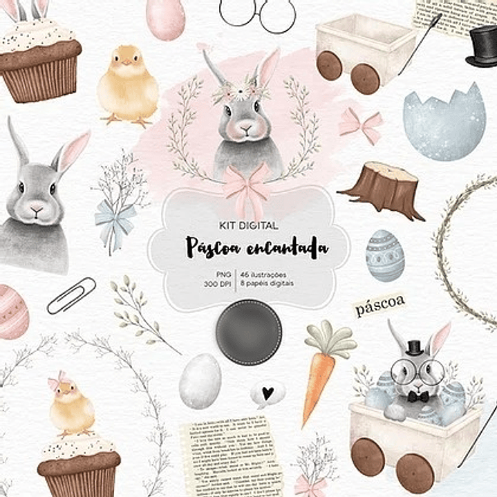 Kit Digital Pascoa Encantada 1