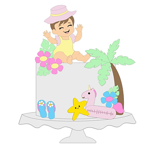 Arquivo Topo de Bolo Bebê Verão 