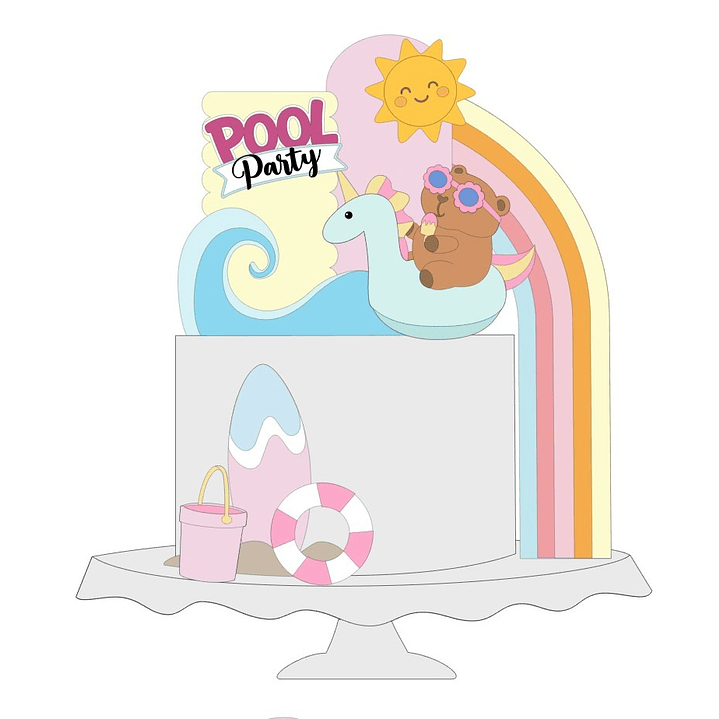 Arquivo Topo de bolo Capivara de Verão  1