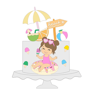 Arquivo Topo de Bolo Menina na Boia 