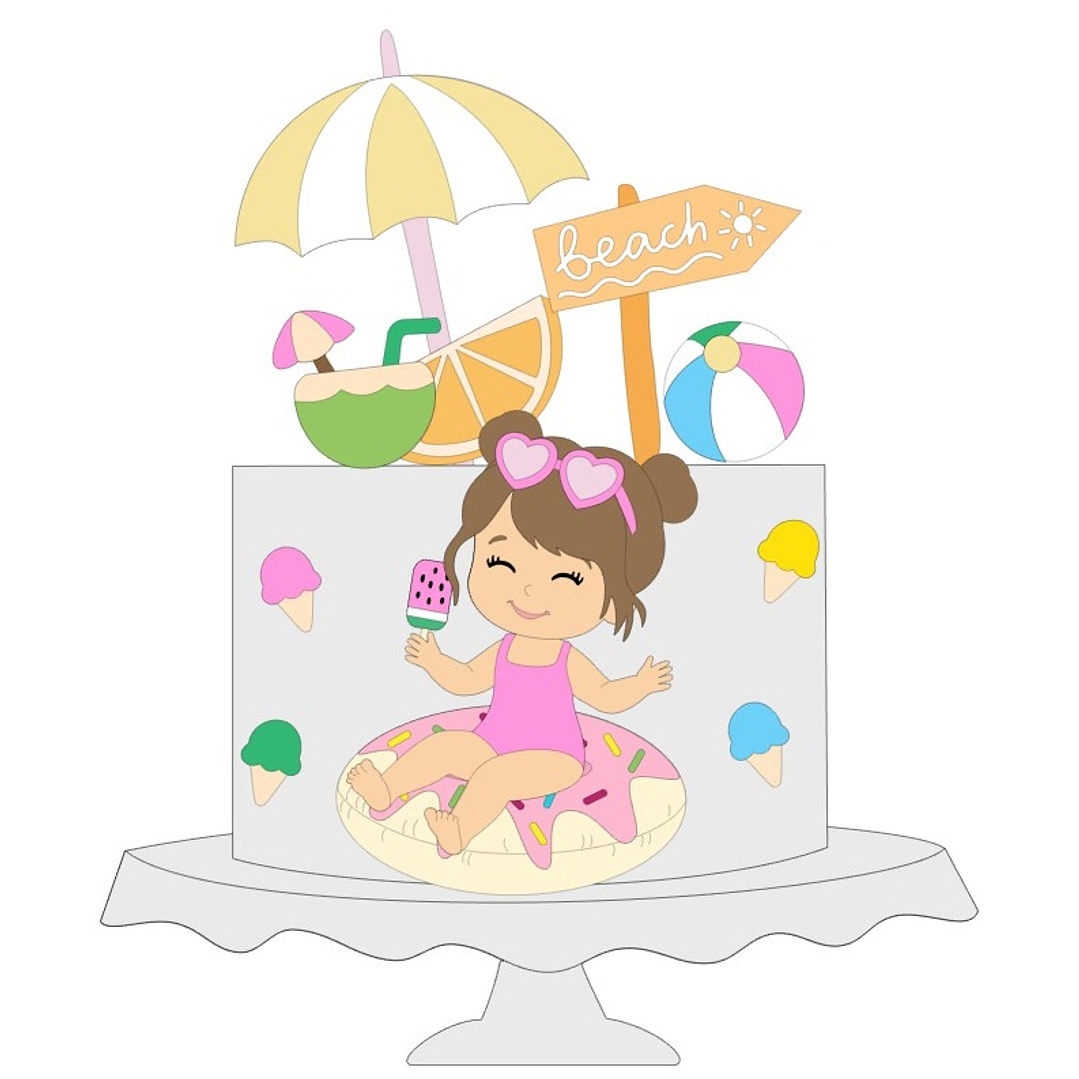 Arquivo Topo de Bolo Menina na Boia  1