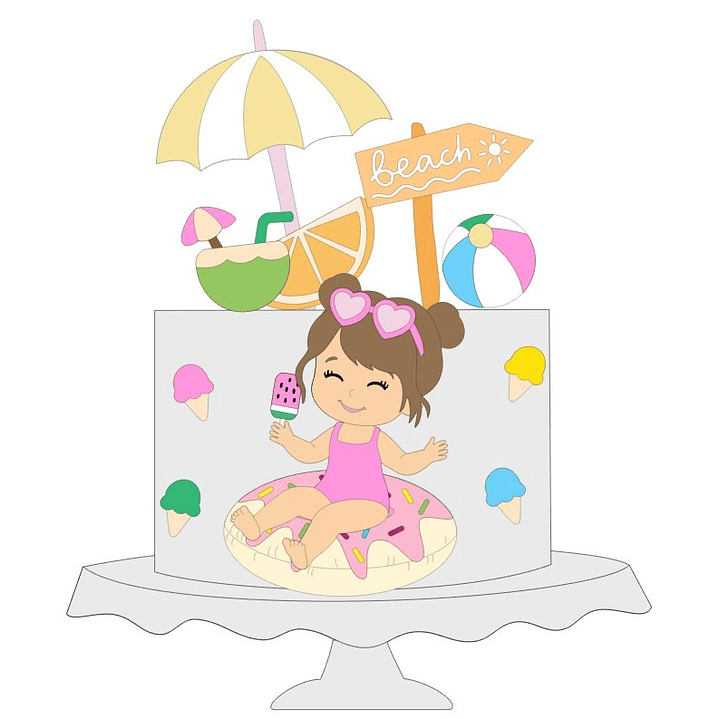 Arquivo Topo de Bolo Menina na Boia  1