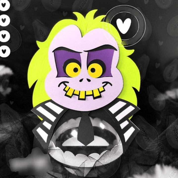 Arquivo de Corte Caixa Suporte Bola Acrilica Beetlejuice 1