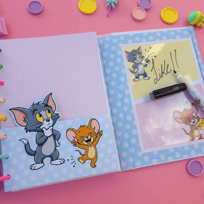 Arquivo Caderno Especial A5 Quadro Embutido Tom e Jerry 3