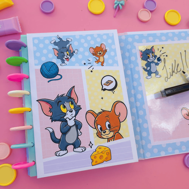 Arquivo Caderno Especial A5 Quadro Embutido Tom e Jerry 6