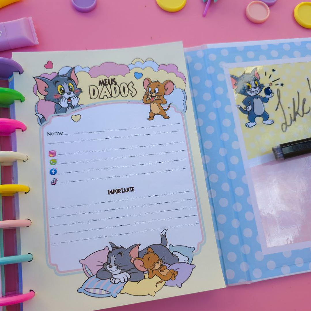 Arquivo Caderno Especial A5 Quadro Embutido Tom e Jerry 9