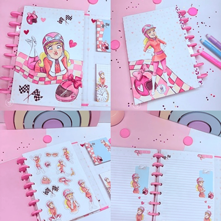 Arquivo Caderno Especial Duplo Disco A5 - Penelope Pitstop 1