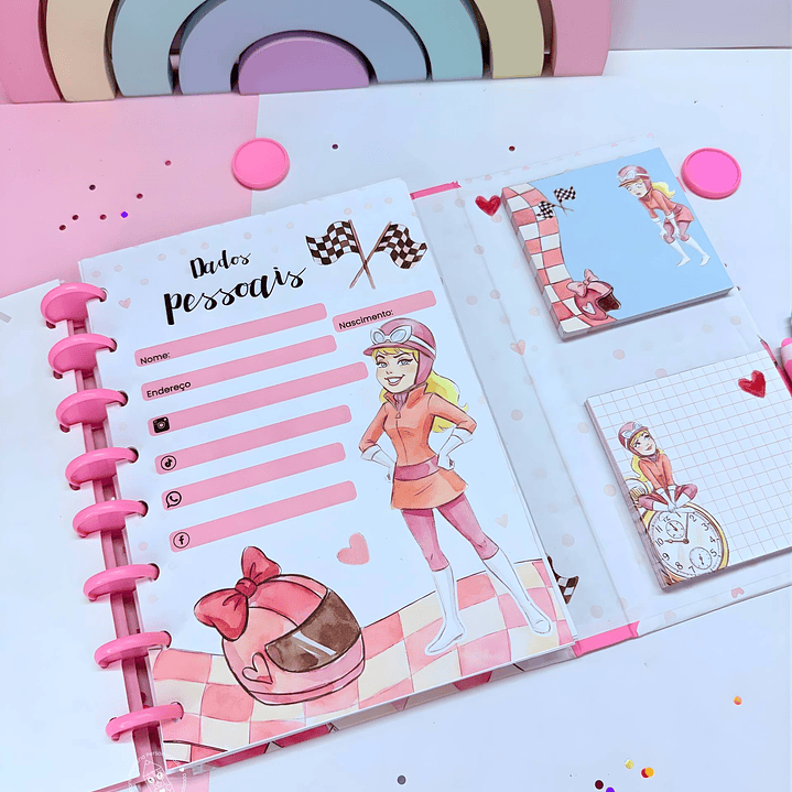 Arquivo Caderno Especial Duplo Disco A5 - Penelope Pitstop 3