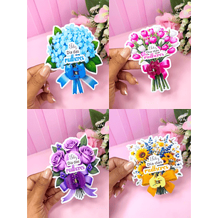 Arquivo Dia da Mulher Card Piranha Buquê