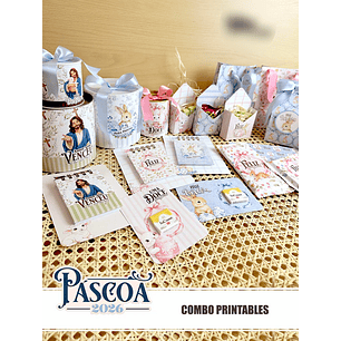 Arquivo Páscoa Combo Printables Coelhos + Jesus 