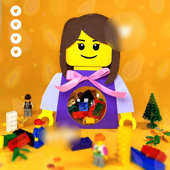 Arquivo de Corte Suporte Doce Lego Menina 1