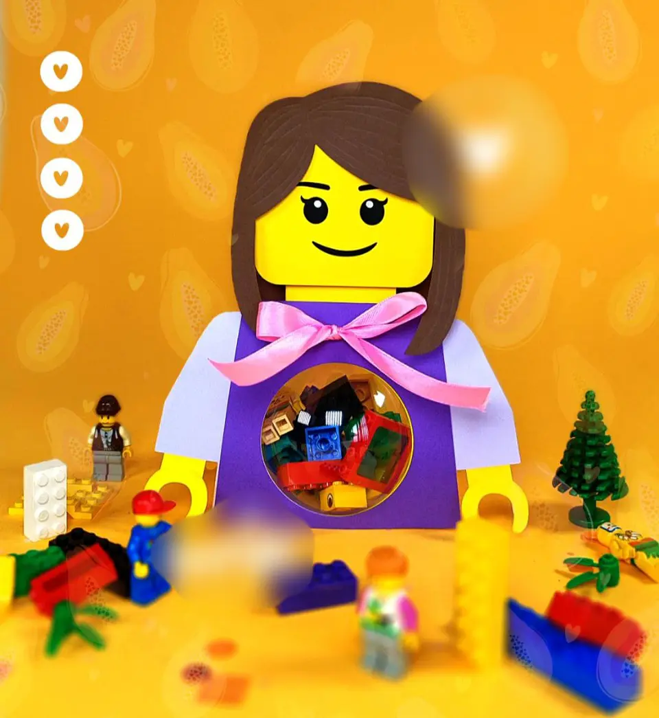 Arquivo de Corte Suporte Doce Lego Menina 1