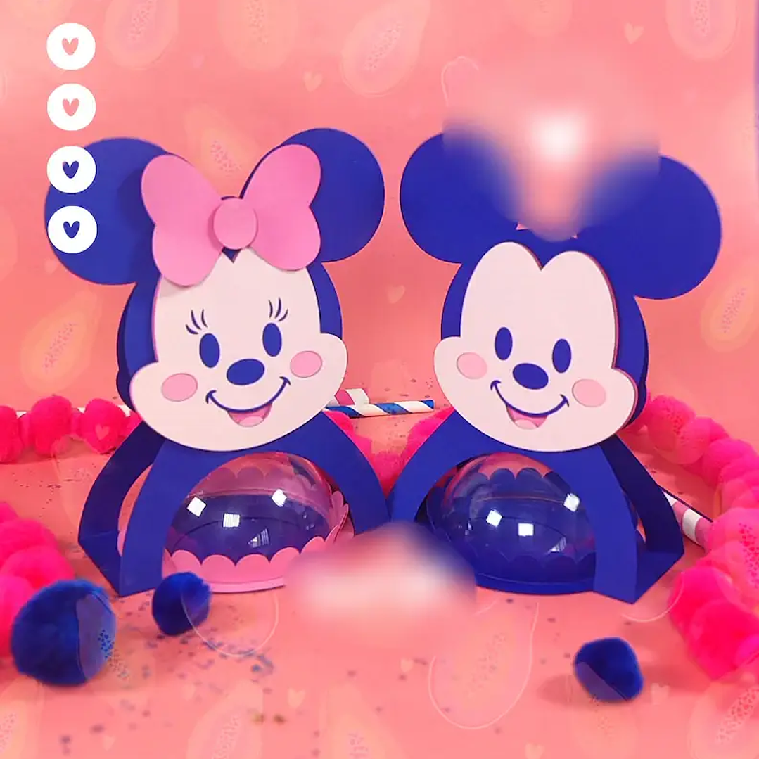 Arquivo de Corte Suporte Bola Minnie e Mickey Vintage 1
