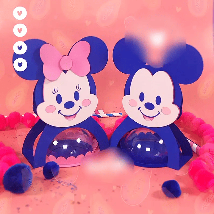 Arquivo de Corte Suporte Bola Minnie e Mickey Vintage 1