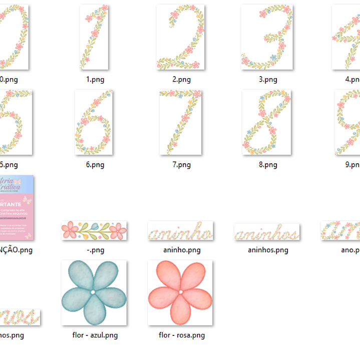 Kit Digital Alfabeto Florido Completo 2